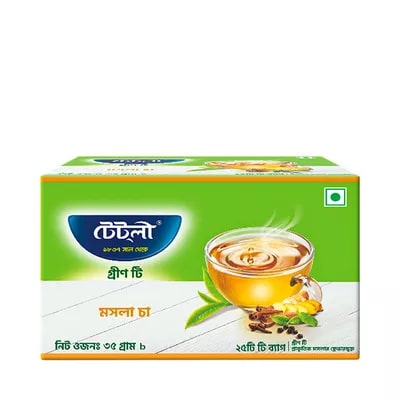 Tetley Green Tea Bag Masala Cha 25 pcs 35 gm
