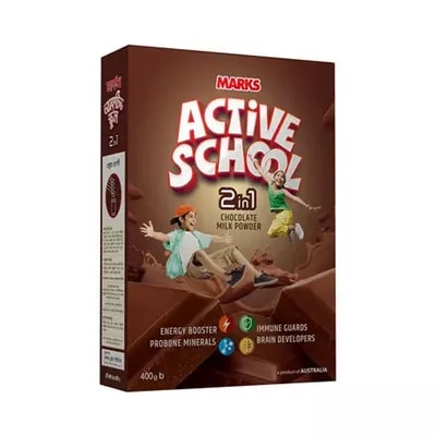 Marks Active School 2 in 1 Chocolate Milk Powder 400 gm
