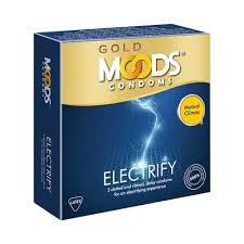 Moods Gold Electrify Condom 3s Pack