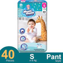 Mum Mum Baby Diaper Pant S (4-8 kg) 40 pcs