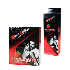 KamaSutra Strawberry Flavoured Condom 3s Pack (Made in India)